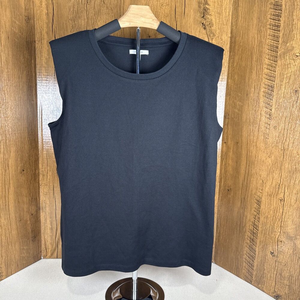 Maurices Black Padded Shoulder Muscle Tank Top Sleeveless Tee Crew Neck Large